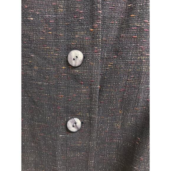 J. Jill Women’s Navy Tweed Cotton Blend Button Up Babydoll Jacket Large Petite - Picture 5 of 10